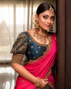 traditional half saree look