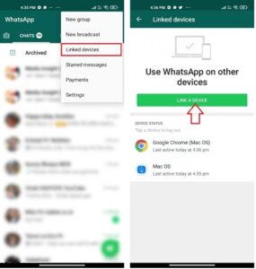 how to link whatsapp to other devices