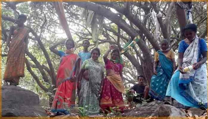 tribe women protest in andra